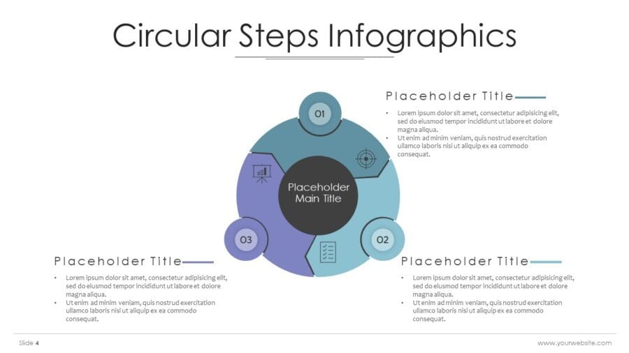 Css Circular Process Steps Circular Steps Infographics | SlidesBrain