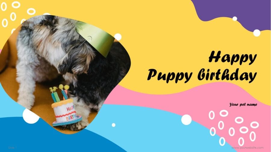 Dog Birthday Doodle Template | SlidesBrain