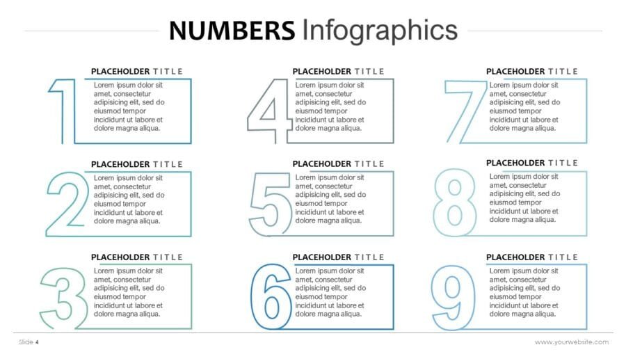 Numbers Led Infographic Example Numbers Infographics - SlidesBrain LTD