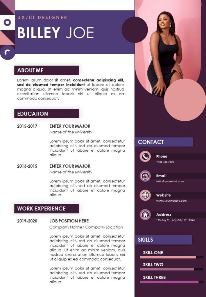 UX UI Designer Resume Presentation Templates | SlidesBrain