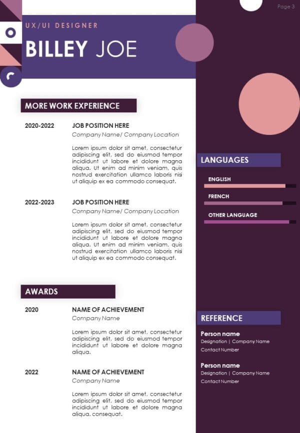UX UI Designer Resume Presentation Templates | SlidesBrain
