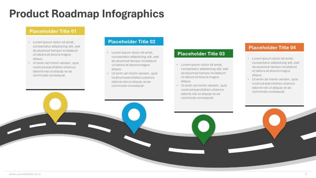 Product Roadmap Infographics - SlidesBrain LTD