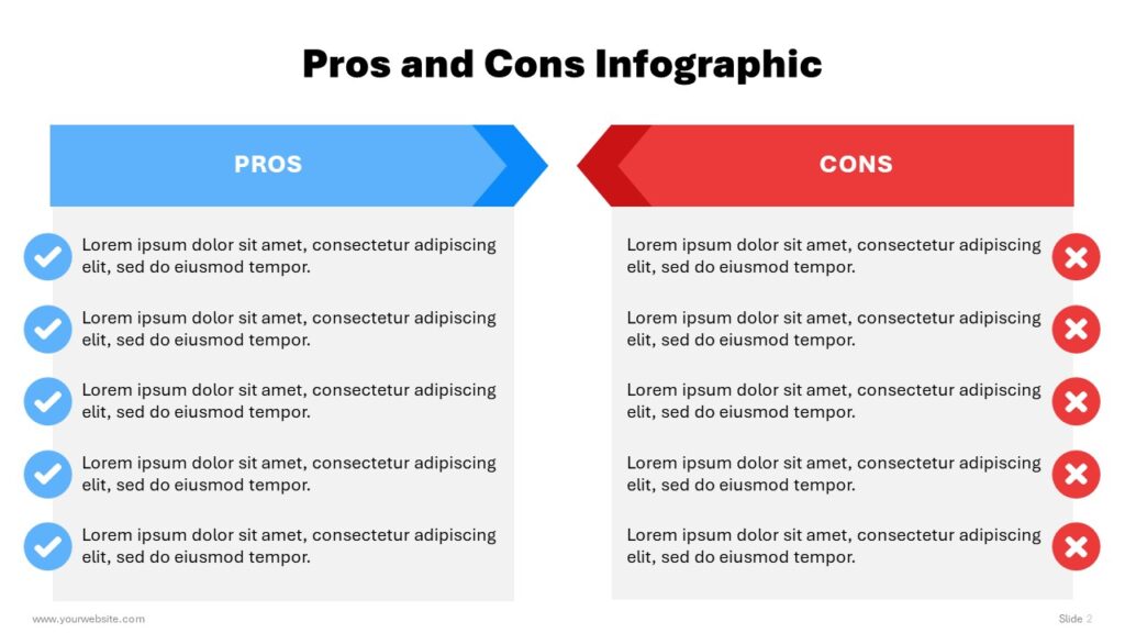 Pros and Cons Infographic | SlidesBrain