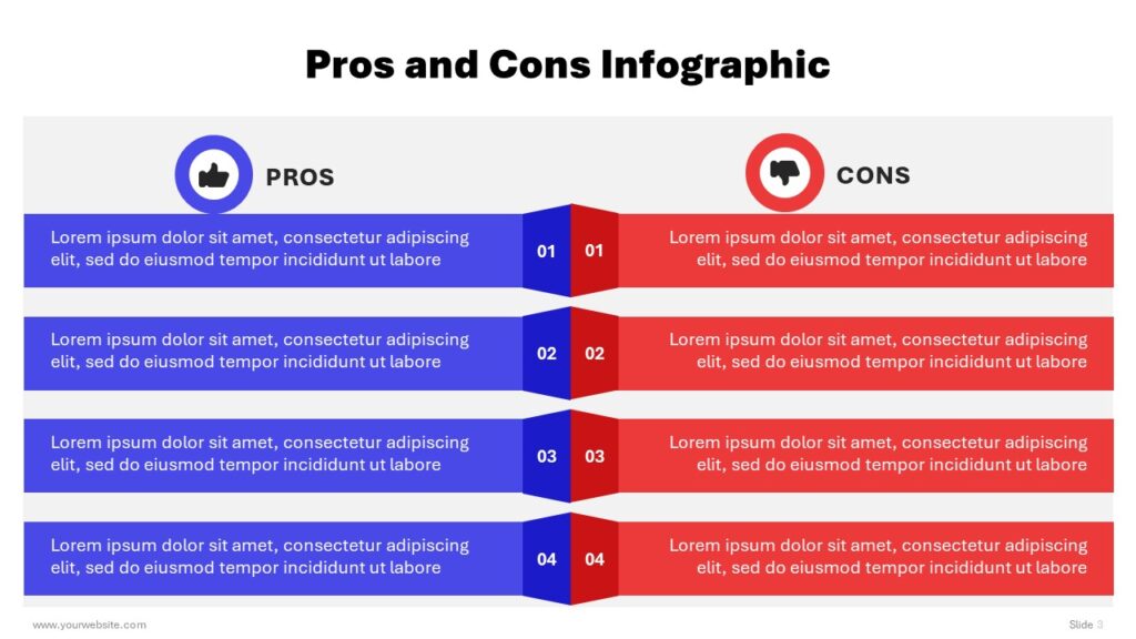 Pros and Cons Infographic - SlidesBrain LTD