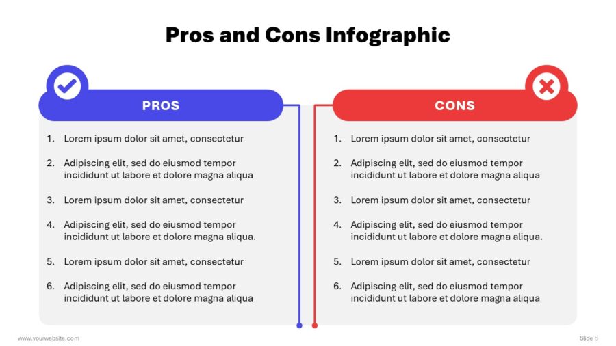 Pros and Cons Infographic - SlidesBrain LTD