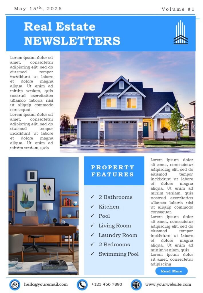 Real Estate Newsletter Templates and Google Slides