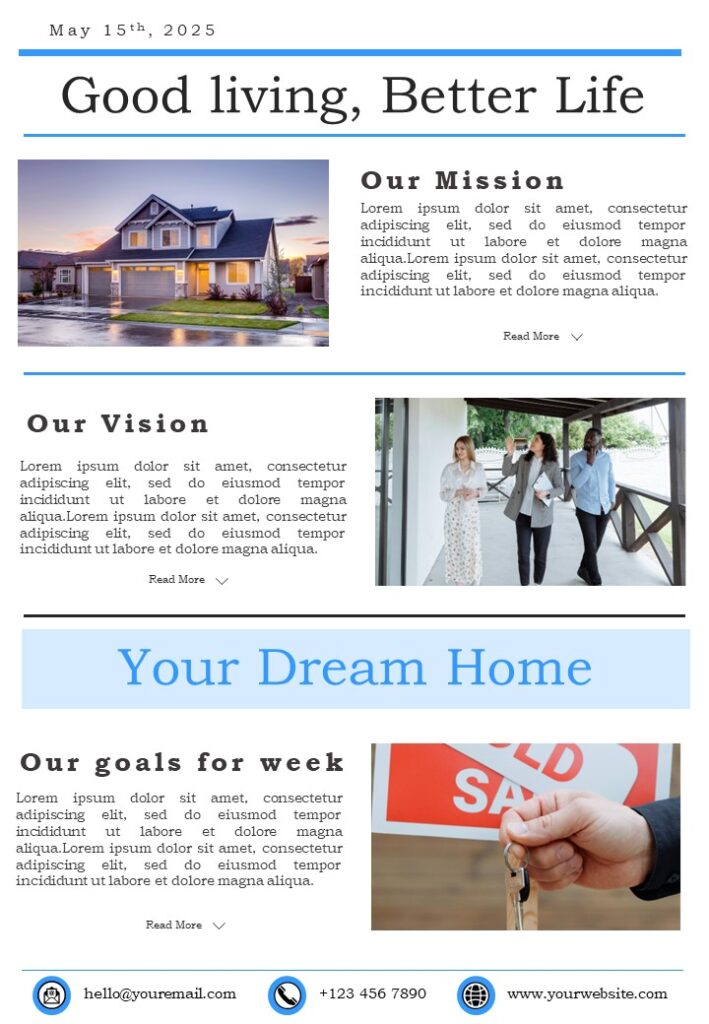 Real Estate Newsletter Templates and Google Slides