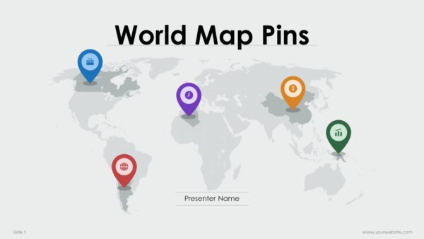 World Map Pins Presentation Template