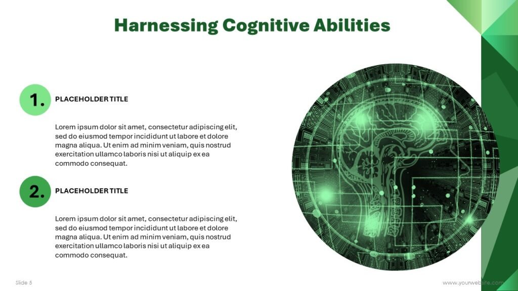 Free Brain Power Geometric PPT Template | SlidesBrain