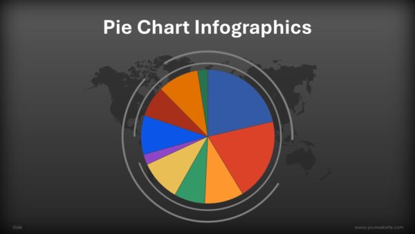 Pie Chart Infographics Dark Model Presentation Template