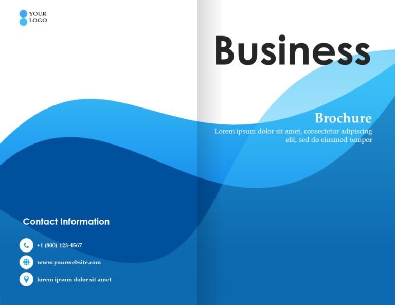 With Gradient Brochure.pdf Business Blue Gradient Brochure Templates and Google sides
