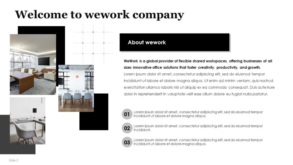 Wework Pitch deck Presentation Template