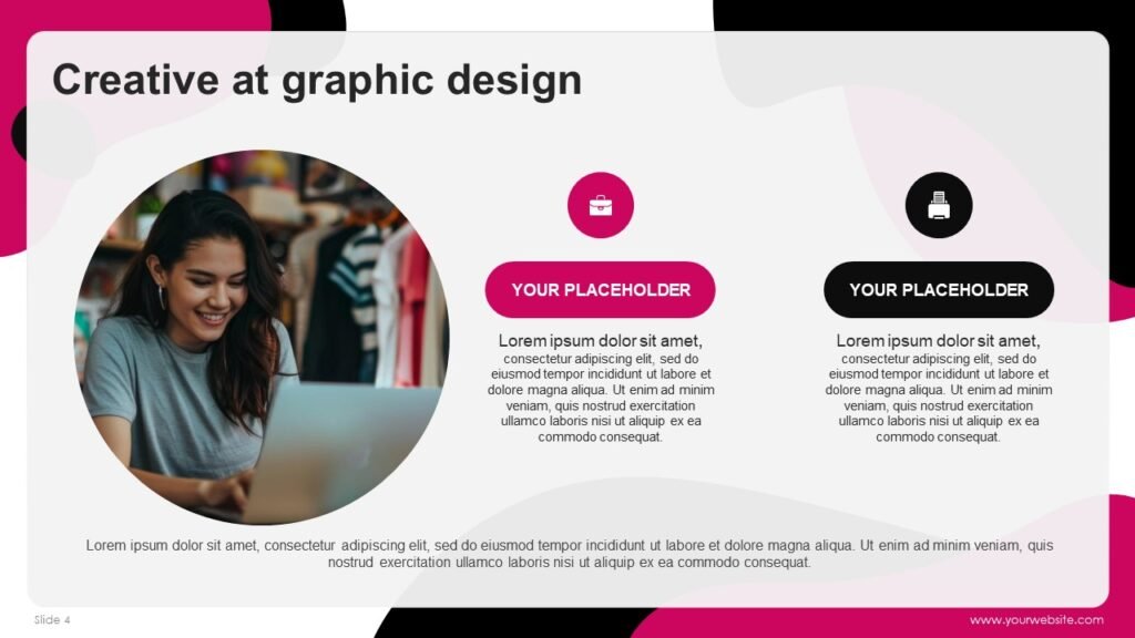 Pink Black Self Introduction Presentation Templates and Google Slides