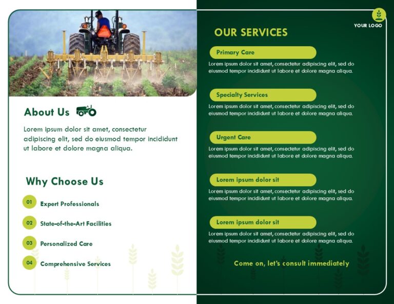 Agriculture Consultancy Services Brochure Custom Presentation Design Services