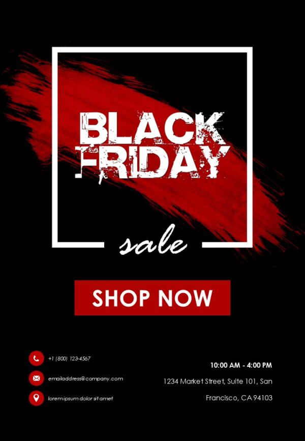 Black Friday Sale Flyer A4 Powerpoint Template