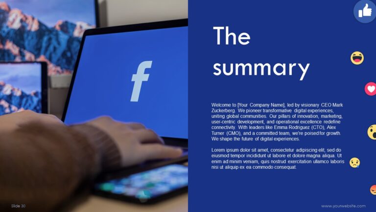 Facebook Pitch Deck Custom Presentation Design Services