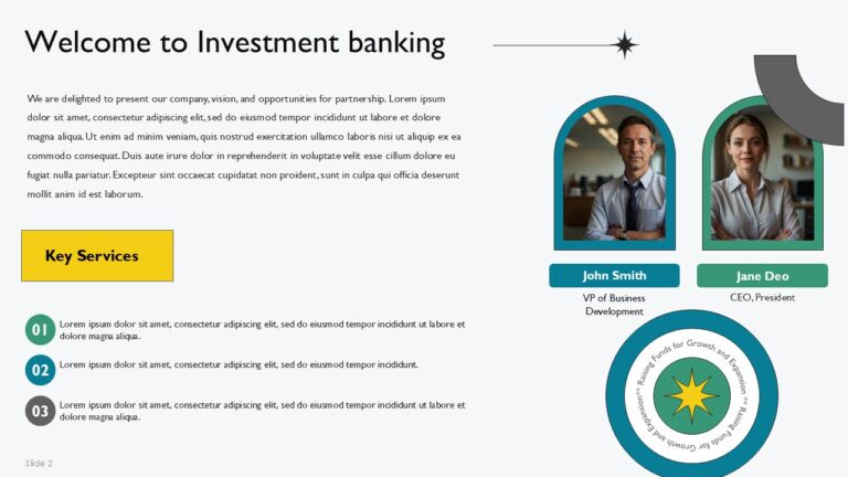 Investment Banking Pitch Deck Presentation Design Services