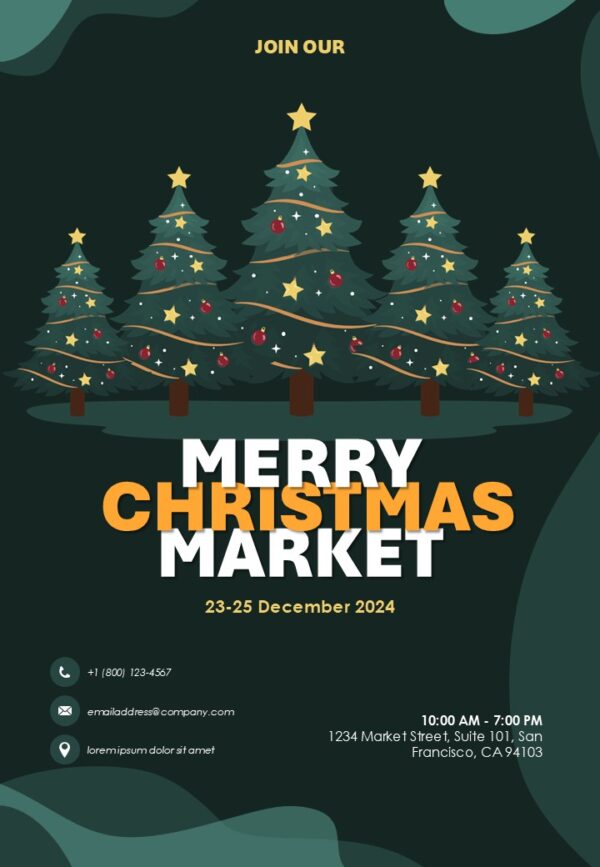 Merry Christmas Market Flyer A4 Powerpoint Template