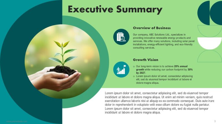 Sustainable Business Growth Plan Template Custom Presentation Design Services