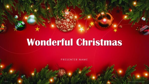 Wonderful Christmas PowerPoint Template and Google Slides