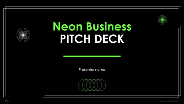 Neon Business Minimal Pitch deck Presentation