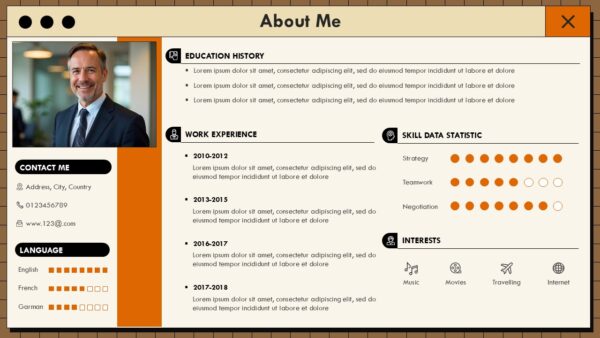 Professional About Me Slide Template Presentation PPT