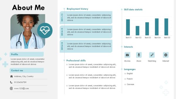 About Me Healthcare Expert Profile Presentation Template