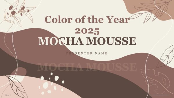 Color of the Year 2025 Mocha Mousse Elegance PowerPoint Template