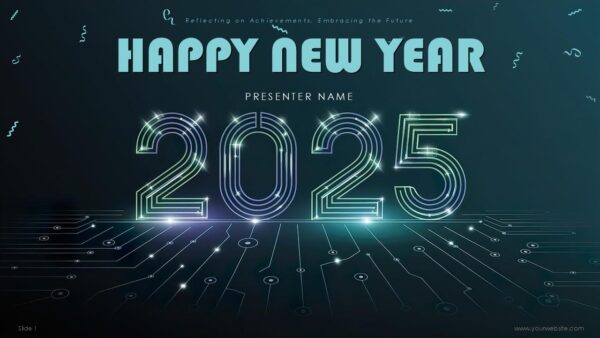 Happy New Year 2025 Business Growth Presentation PowerPoint Template