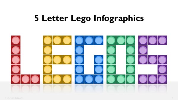 Lego, 5 Letters, Infographics, PPT, PowerPoint, Google Slides, Editable, Creative, Business, Presentation