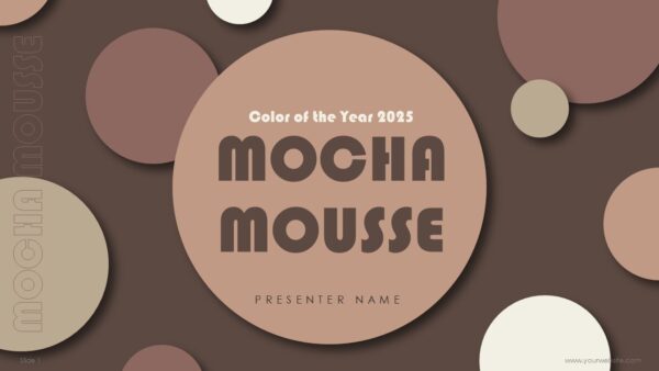 Modern Abstract Color of the Year 2025 Mocha Mousse PowerPoint Template