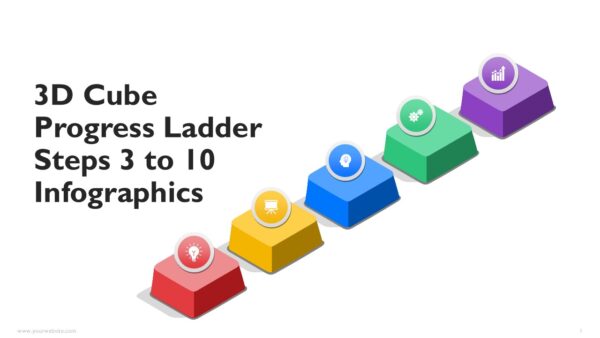 3D Cubes, Progress Ladder, Step-by-Step Infographics, Business Process, Vertical Infographics, Editable Templates, PowerPoint, Google Slides, Professional Presentations, Milestone Visualization, Growth Tracking