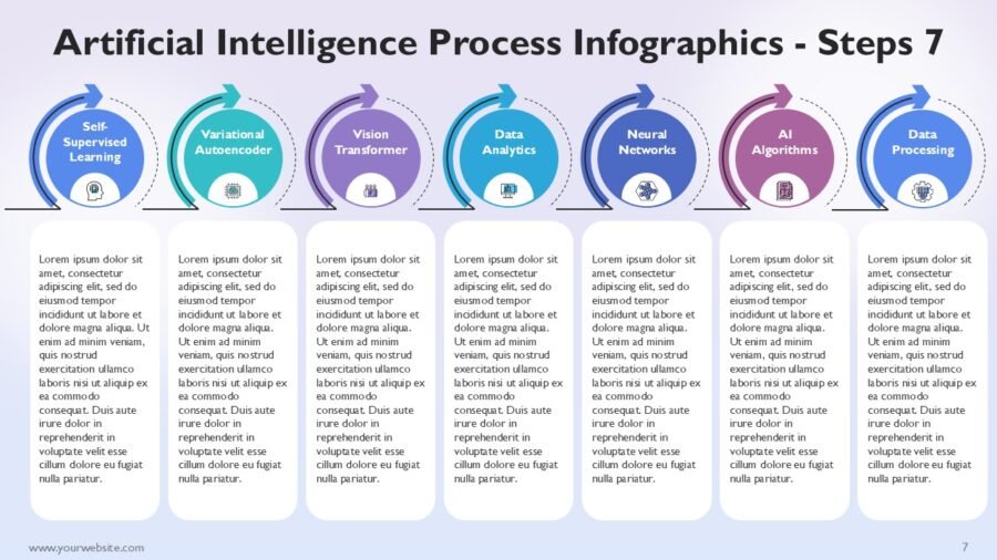 Artificial Intelligence Process Steps 2 to 8 Infographics PowerPoint