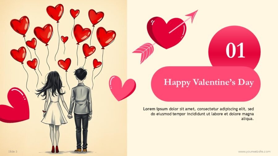 Happy Valentines Day Presentation PowerPoint Templates