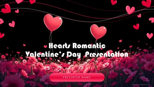 Hearts Romantic Valentines Day Presentation PowerPoint Template