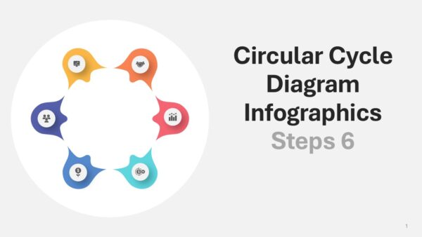 Circular Cycle Diagram Steps 6 Infographics PPT Template