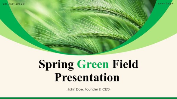 Spring Green Field PowerPoint Presentation