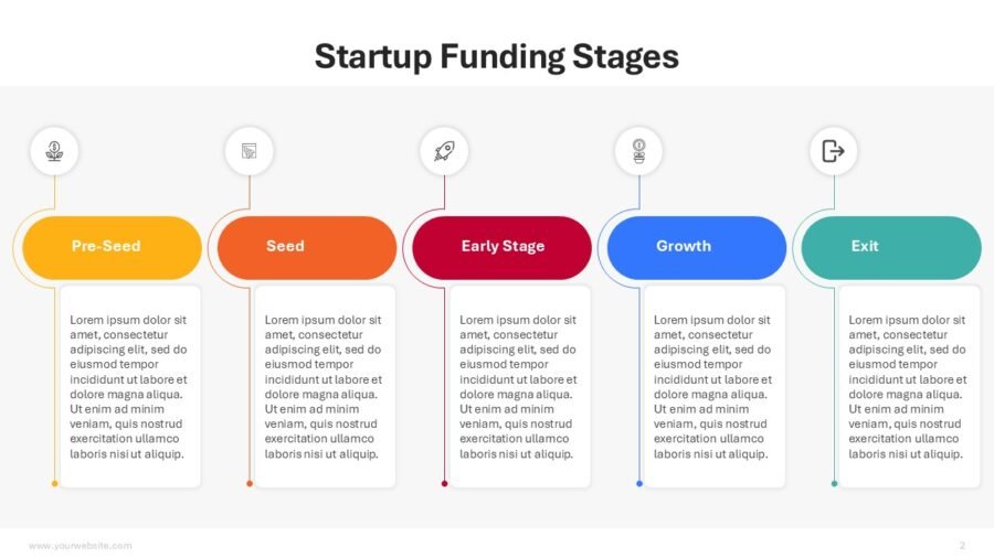 Startup Funding Stages Diagram Infographics PPT