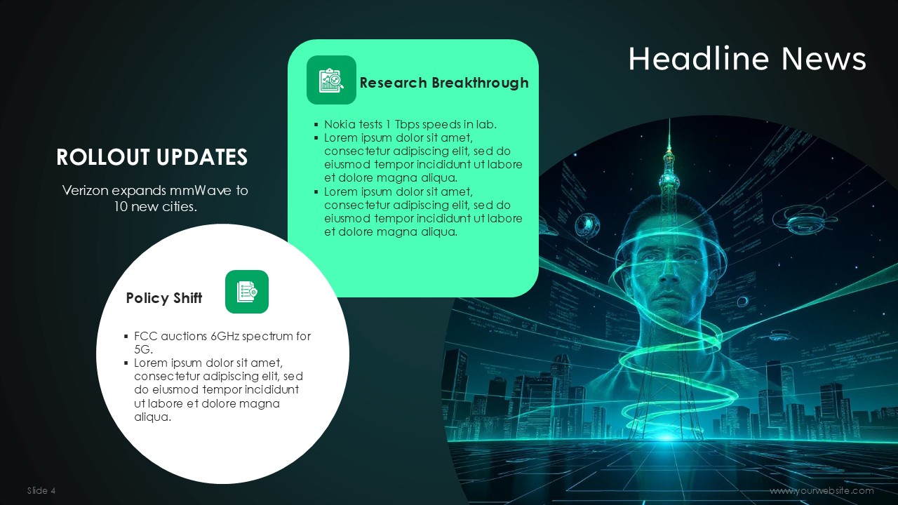 5G Wireless Technology Newsletter PPT Presentation Template