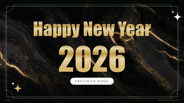 Black & Gold New Year Party Presentation 2026 PPT