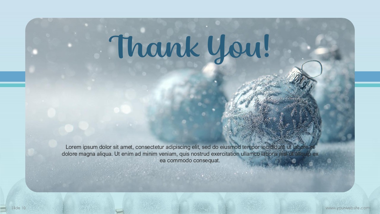 Christmas Sparkle Ornaments Snowflakes PowerPoint Template