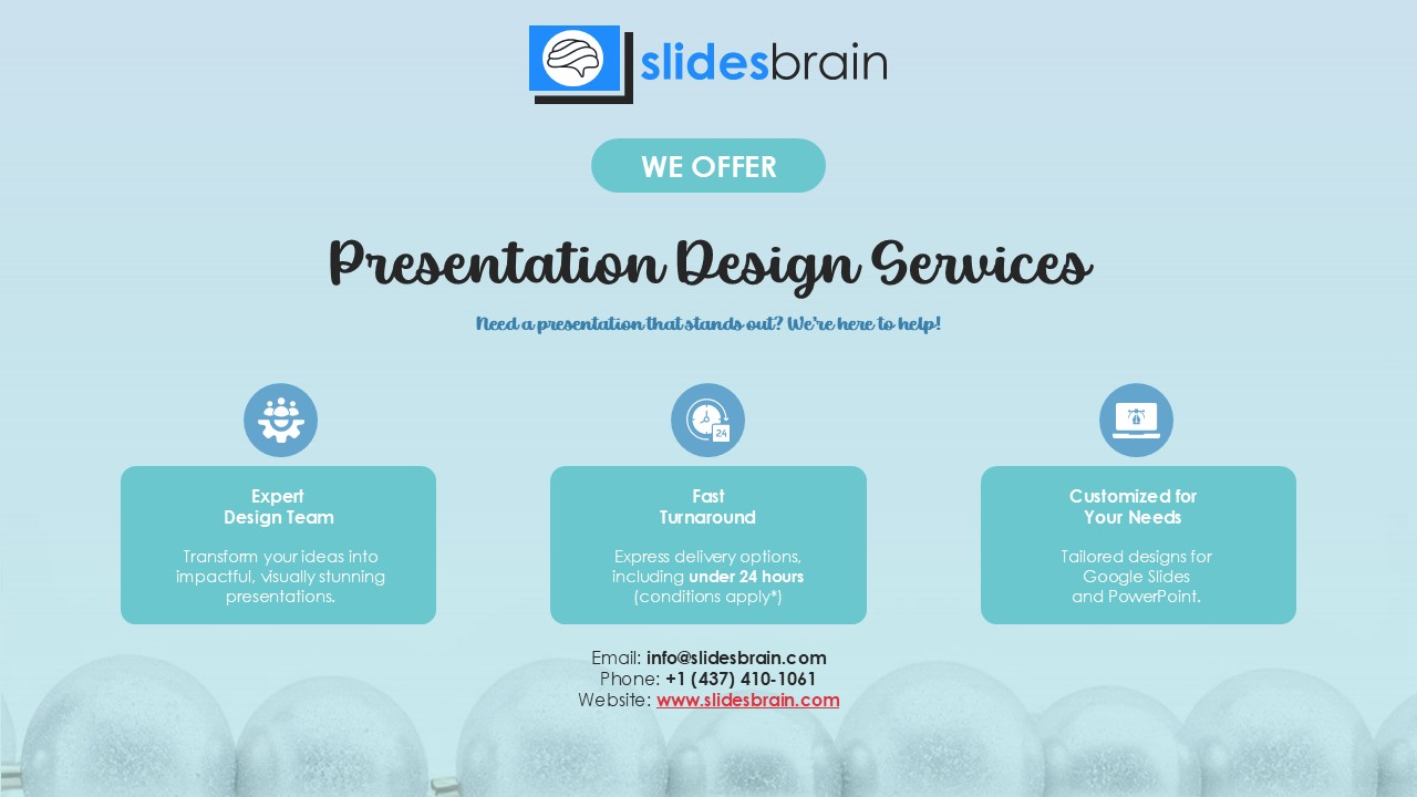 Christmas Sparkle Ornaments Snowflakes PowerPoint Template