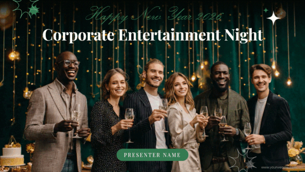 Happy New Year 2026 Office Party PPT Template