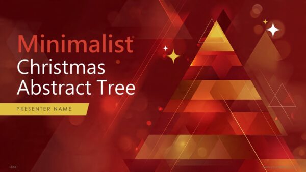 Minimalist Christmas Abstract Tree PowerPoint Template
