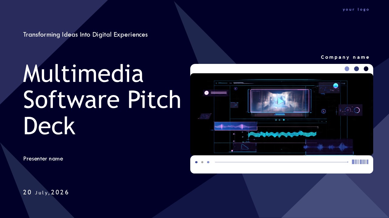 Multimedia Software Pitch Deck PPT Presentation Template
