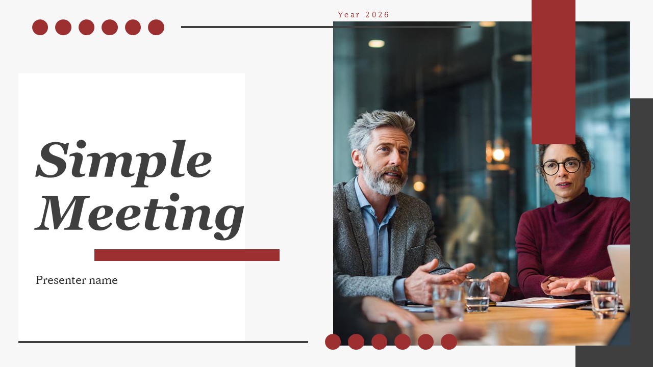 Free Simple Meeting PowerPoint Presentation