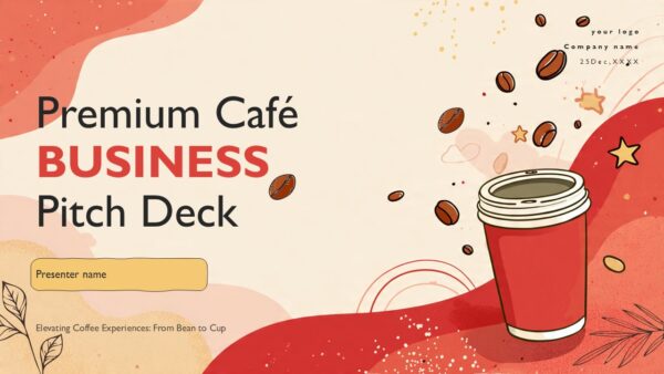 Premium Cafe Business Pitch Deck PPT Presentation Template