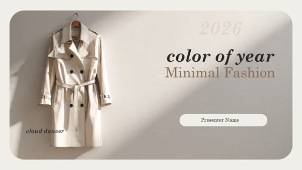 Color of year 2026 Cloud Dancer Minimal Fashion PPT Presentation