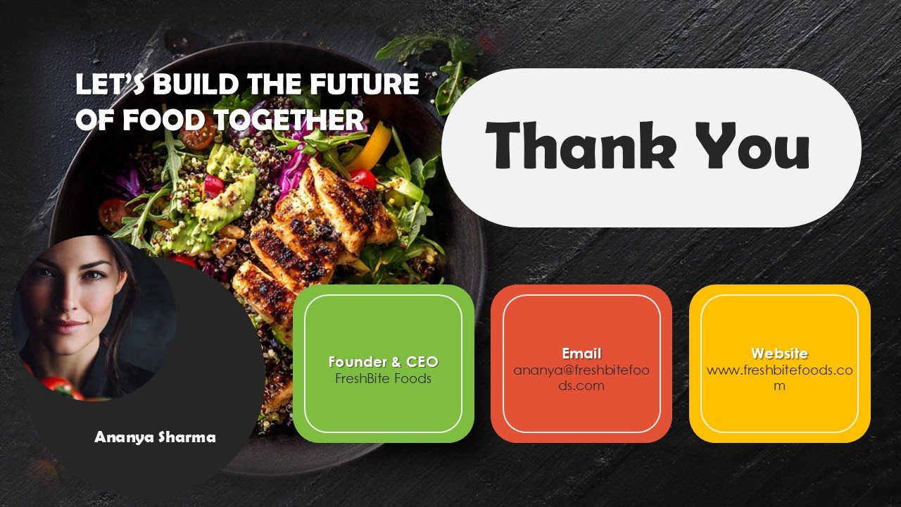 Food Business Startup Pitch Deck PPT Presentation Template