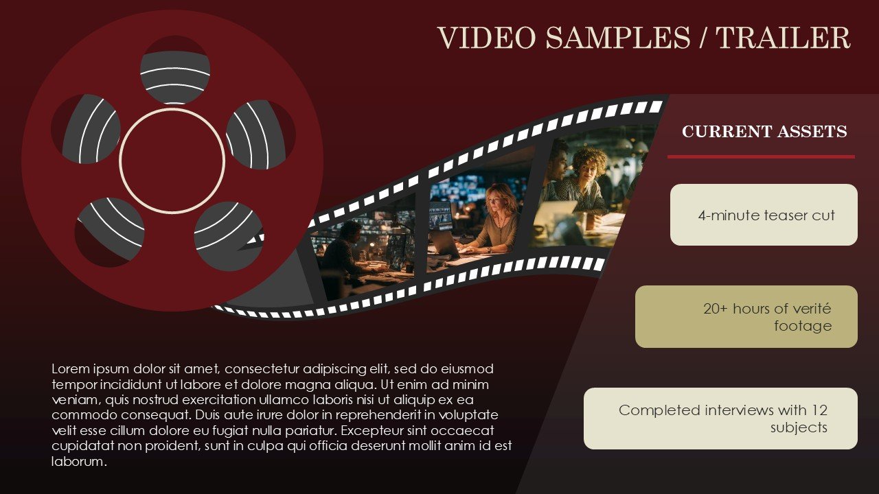 Feature Documentary Pitch Deck PPT Presentation Template